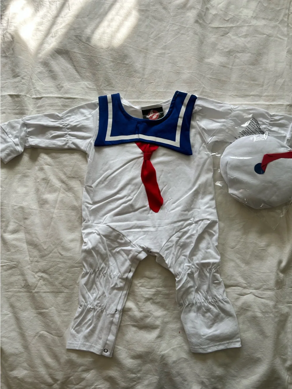 NWT Ghostbusters Stay Puft Marshmallow Man baby romper costume - Picture 12 of 16